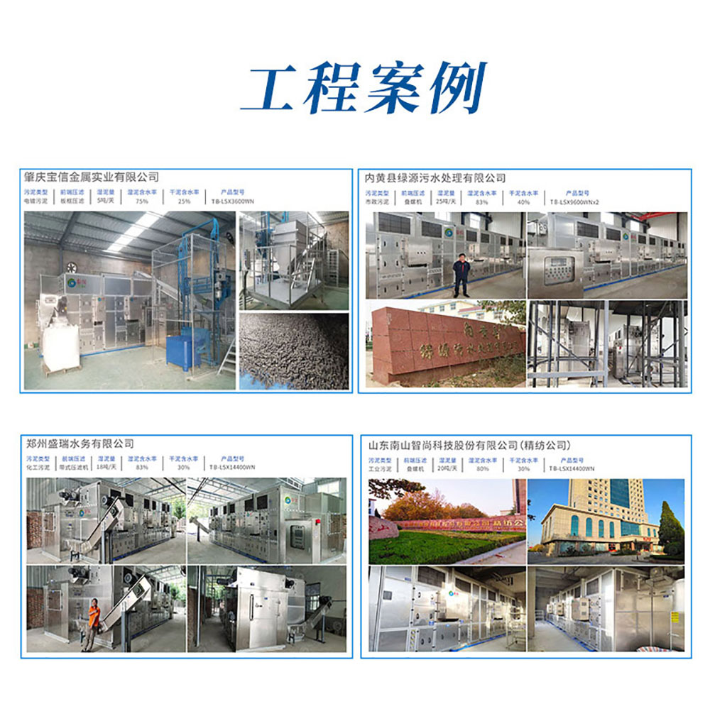 污泥低溫干化機工程案例，工程案例
